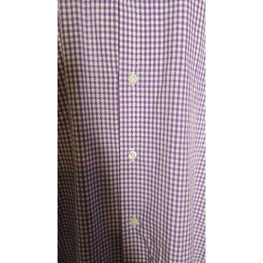 Robert‎ Graham Mens Shirt M Purple Micro Check Houndstooth Flip Cuff Button Up